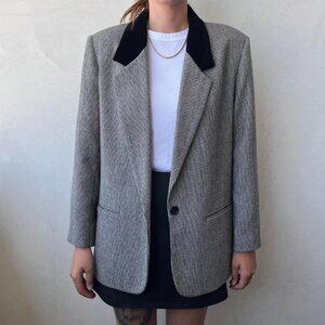 VTG 90S BLACK & WHITE HOUNDSTOOTH BLAZER